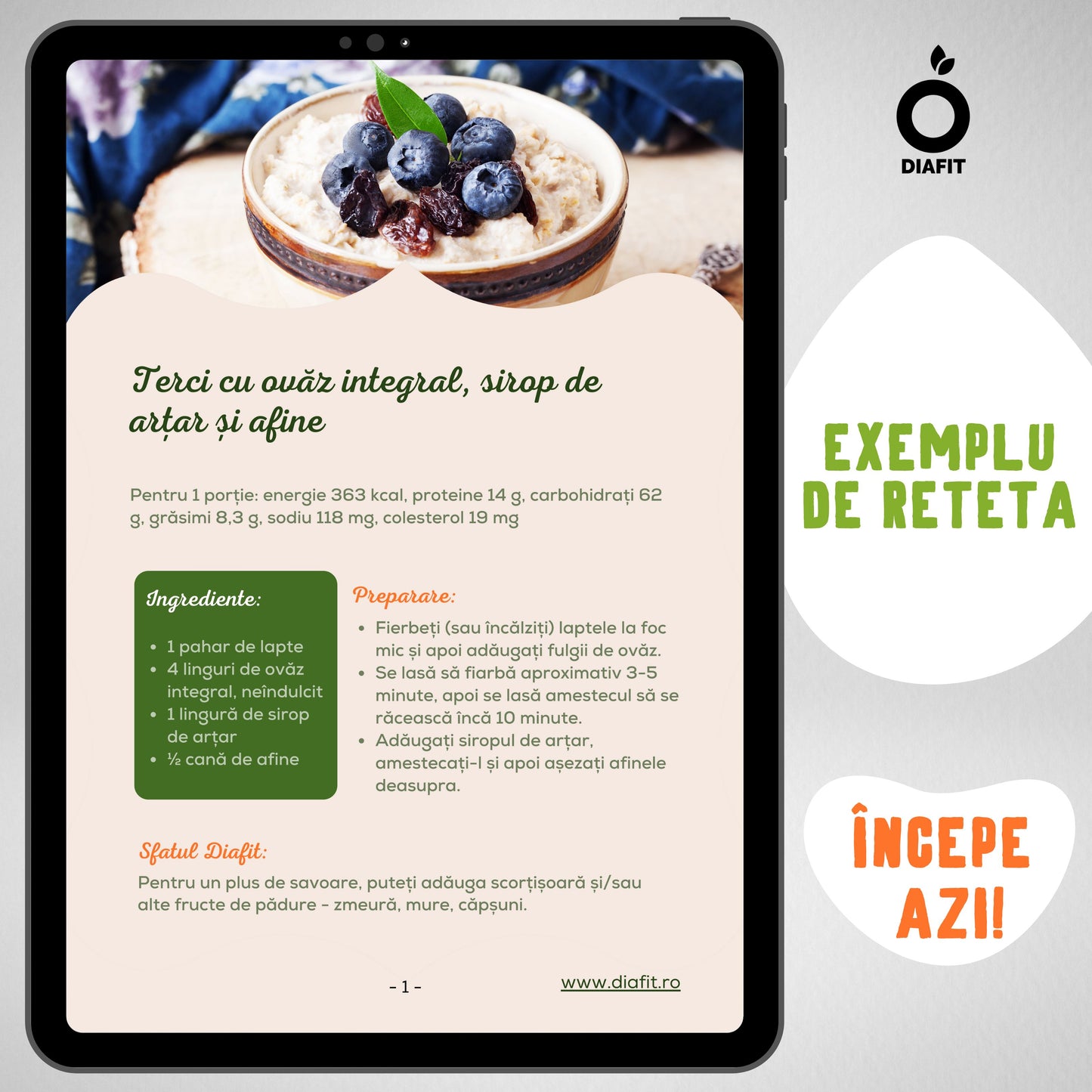 Programul DIAFIT 150 (meniu 150 carb/zi + carte de 101 rețete pentru diabetici + programe sport) DiaFit.ro
