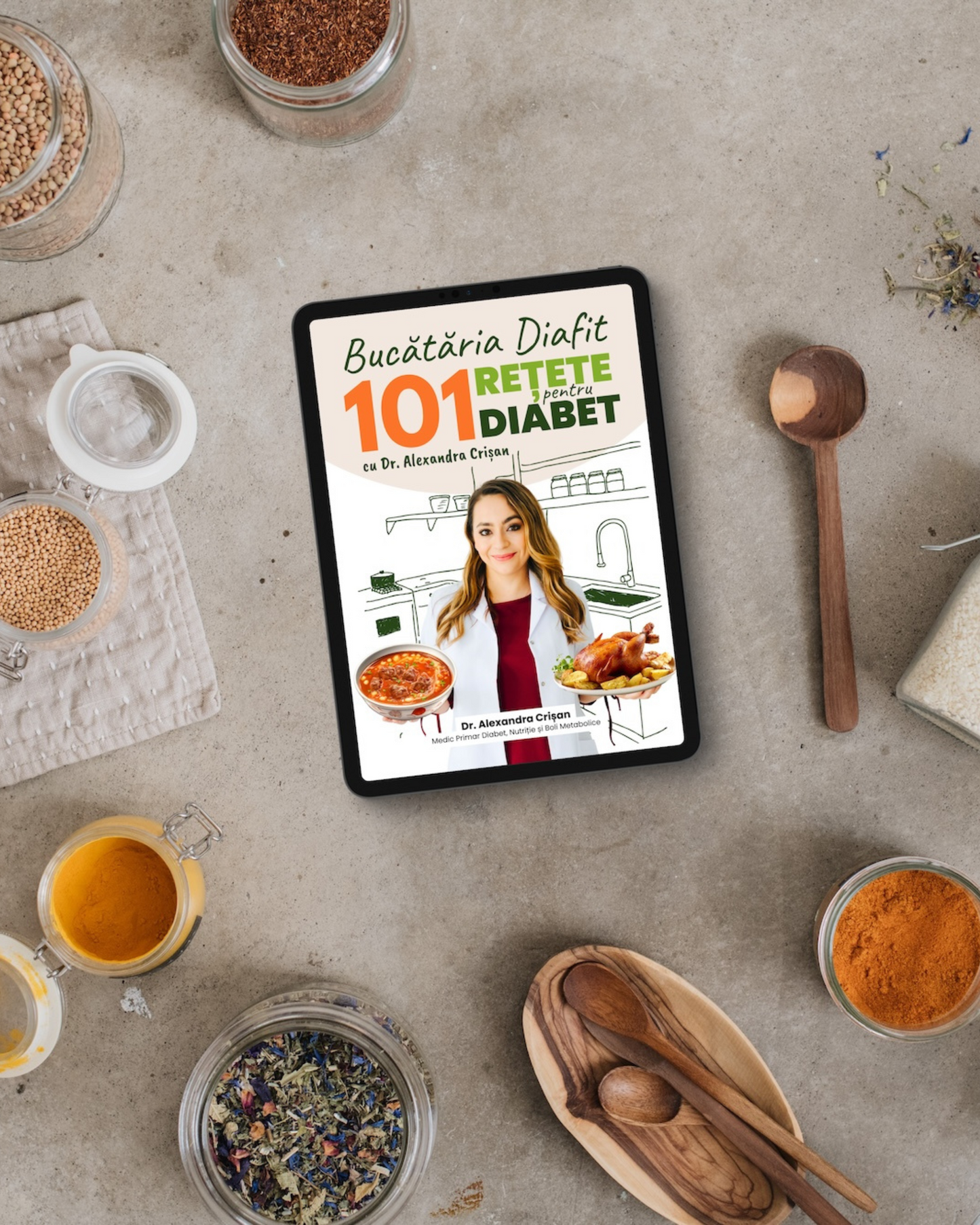 Carte (ebook) de Rețete pentru Diabet - "Bucătăria DIAFIT: 101 Rețete pentru Diabet"