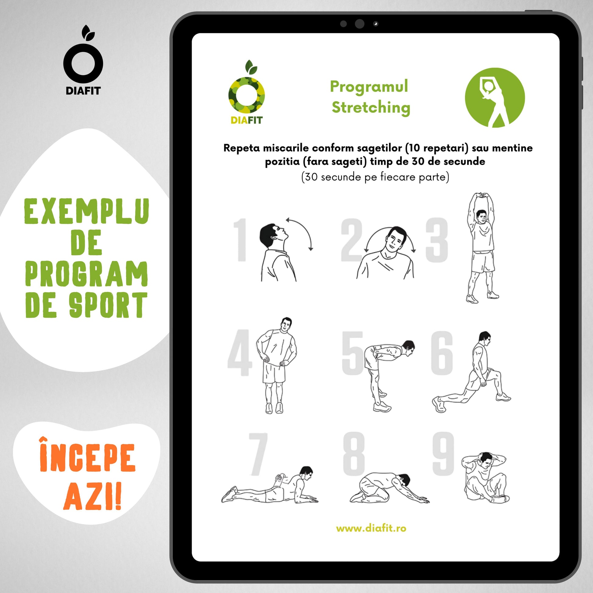 Programul DIAFIT 150 (meniu 150 carb/zi + carte de 101 rețete pentru diabetici + programe sport) DiaFit.ro